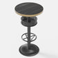 Mesa de bar de estilo industrial Mesa de comedor de bar de madera negra con almacenamiento