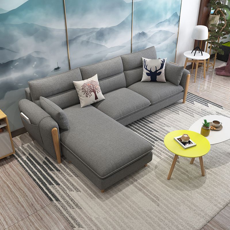 Farmhouse L-Shape Modular Reversible Furniture Sectionals for 3 People Clearhalo 'furn' 'furn_sectionals' 'Furniture' 'furniture_sectionals' 'Living Room Furniture' 'Sectionals' 1200x1200_bbcbc1a9-a8d4-4d54-addf-d238c3e51a71