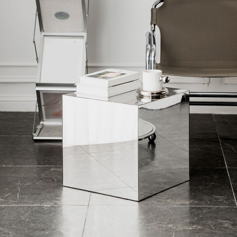 Square Plastic End Table Set Mirrored Block Side Table for Bedside Clearhalo 'Coffee & Accent Tables' 'End & Side Tables' 'end_side_tables' 'furn' 'furn_end_side_tables' 'Furniture' 'Living Room Furniture' 1200x1200_bbcda3fc-a951-414f-b648-2db47e3192ca