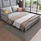 Microfiber Contemporary Sofa Convertible Grey Sofa Bed with Square Arm