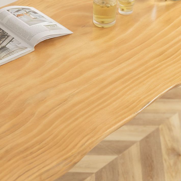 伝統的な1/4ピースダイニングセット長方形の松の木ダイニングテーブルダイニングルーム用