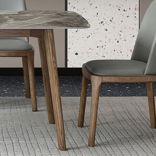 Mid-Century Modern Stone Dining Table Rectangle Dining Table with Solid Wood Legs Clearhalo 'Dining Tables & Seating' 'Dining Tables' 'dining_table' 'furn' 'furn_dining_table' 'Furniture' 'Kitchen & Dining Furniture' 1200x1200_bbce6543-1f29-4864-b870-0758ebc7c0af