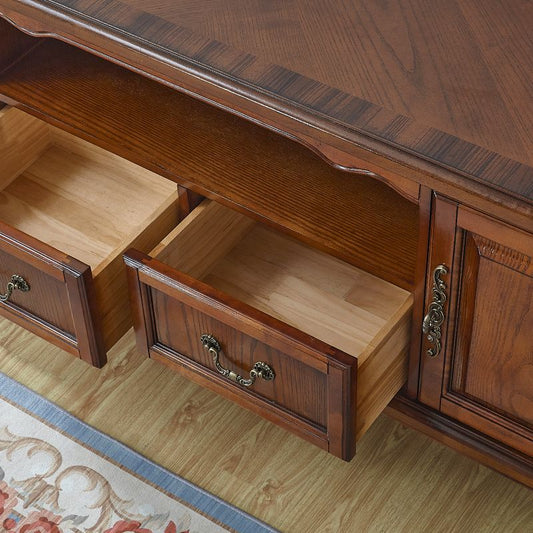 TV in legno in legno massiccio mobile TV tradizionale con gambe in legno sparate