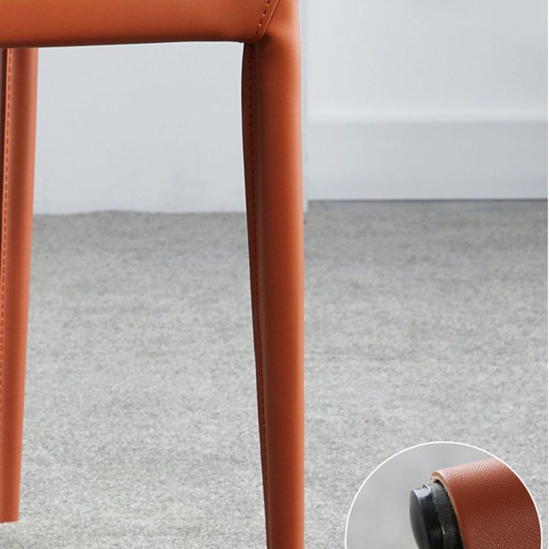 Modern Metal Dining Armless Chair Leather Dining Room Chair for Home Use Clearhalo ' kitchen&dining_furn' 'Dining Chairs' 'Dining Tables & Seating' 'dining_chair' 'furn' 'furn_dining_chair' 'Furniture' 'furniture_dining_chair' 'Kitchen & Dining Furniture' 'kitchen' 1200x1200_bbd254fb-ca49-49e2-beac-0974b3b35973