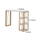 Glam Iron Bar Dining Table White Wood Rectangle Indoor Bistro Table with Shelf Clearhalo 'Bar Furniture' 'Bar Tables' 'bar_tables' 'furn' 'furn_bar_tables' 'Furniture' 'furniture_bar_tables' 'Kitchen & Dining Furniture' 1200x1200_bbd2adad-78e5-4768-83ef-0e4d7f166a9d