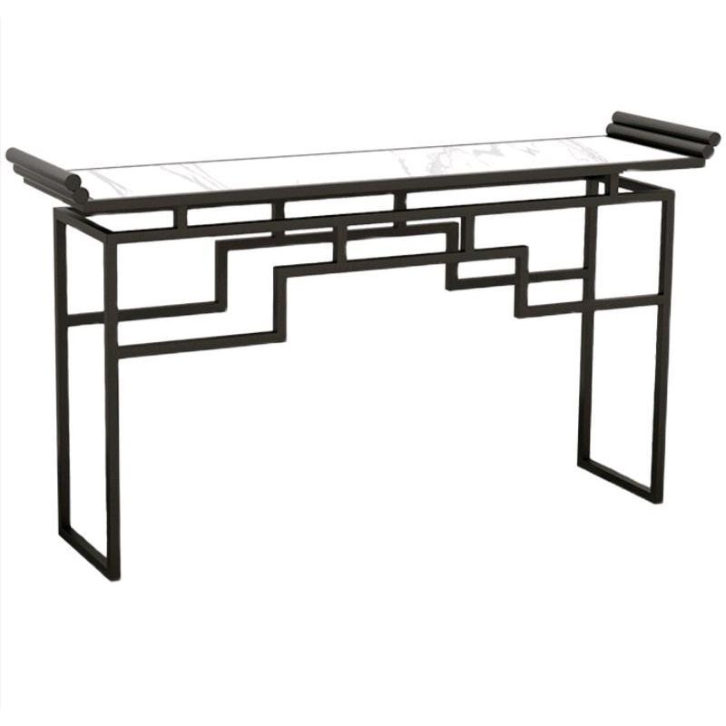 Mesa de mármol de 31.5 "de altura Mesa de acento de 1 estante para la consola para Hall