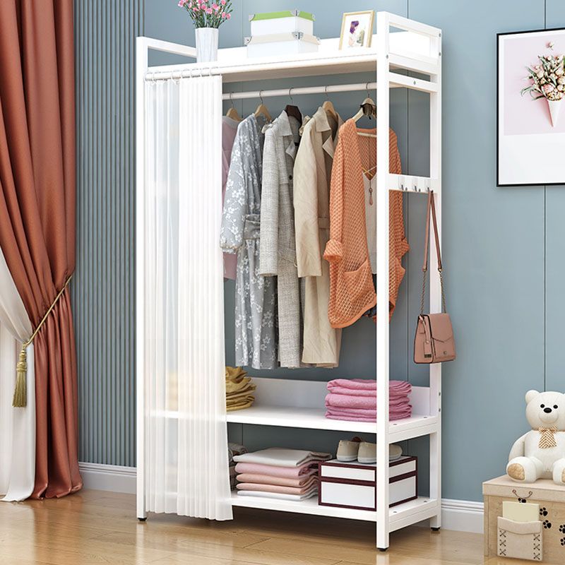 Modern Style Coat Rack Metal Frame Multi-layer Shelve Design Free Standing Coat Rack Clearhalo 'Entry & Mudroom Furniture' 'furn' 'furn_hall_tree_coat_racks' 'Furniture' 'Hall Trees & Coat Racks' 'hall_tree_coat_racks' 1200x1200_bbd32069-0bff-4a20-88f6-ba145f4b20c8