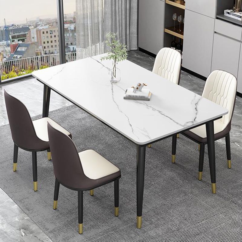 Kitchen Modern Sintered Stone Top Dining Room Furniture Set with 4 Legs Base Dining Set Clearhalo 'Dining Room Sets' 'Dining Tables & Seating' 'dining_room_set' 'furn' 'furn_dining_room_set' 'Furniture' 'furniture_dining_room_set' 'Kitchen & Dining Furniture' 'kitchen&dining_furn' 'kitchen' 1200x1200_bbd3ee2d-326e-4462-8a8e-21b04336c775