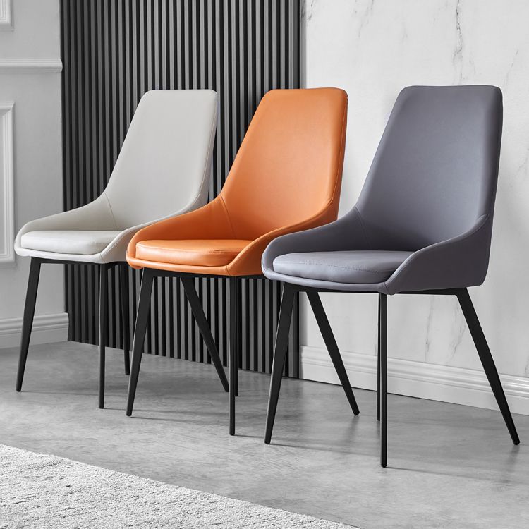 Contemporary Leather Dining Chairs Upholstered Arm Chair with Metal Legs for Restaurant Clearhalo ' kitchen&dining_furn' 'Dining Chairs' 'Dining Tables & Seating' 'dining_chair' 'furn' 'furn_dining_chair' 'Furniture' 'furniture_dining_chair' 'Kitchen & Dining Furniture' 'kitchen' 1200x1200_bbd4f98e-36e6-448b-9bee-092397ff83c7