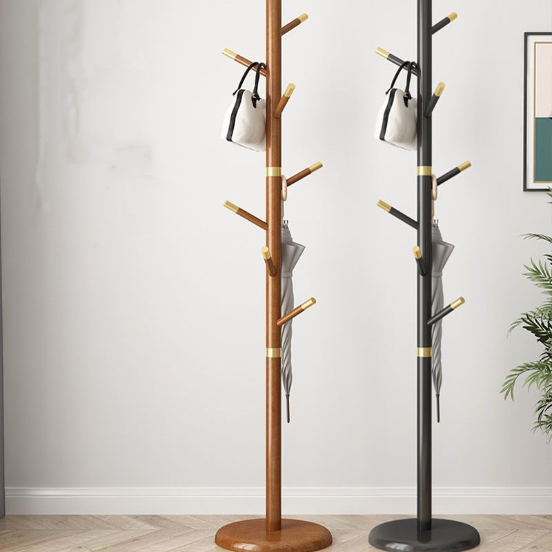 Contemporary Style Coat Hanger Solid Rubberwood Coat Rack for Living ...