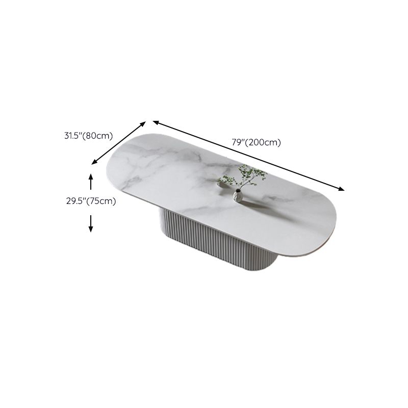 29.25-inch Hoogte Moderne Office Desk Stone Ovaal Writing Desk