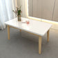 Contemporary Dining Table White Dining Table with Solid Wood Base