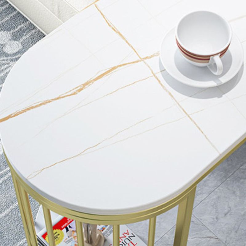 Artificial Marble Oval Bar Table 42-inch Height Top Glam Style Bistro Table Clearhalo 'Bar Furniture' 'Bar Tables' 'bar_tables' 'furn' 'furn_bar_tables' 'Furniture' 'furniture_bar_tables' 'Kitchen & Dining Furniture' 1200x1200_bbd7da62-64f1-4167-9159-dd3abe38114f