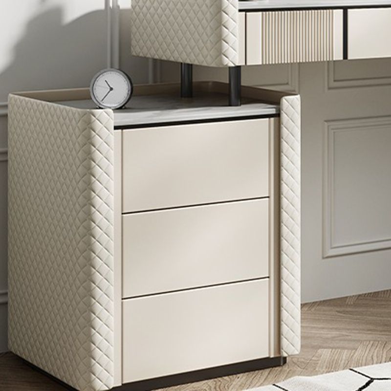 Contador de maquillaje de piedra 14.96 "de ancho mesas de tocador de madera maciza con cajones de almacenamiento