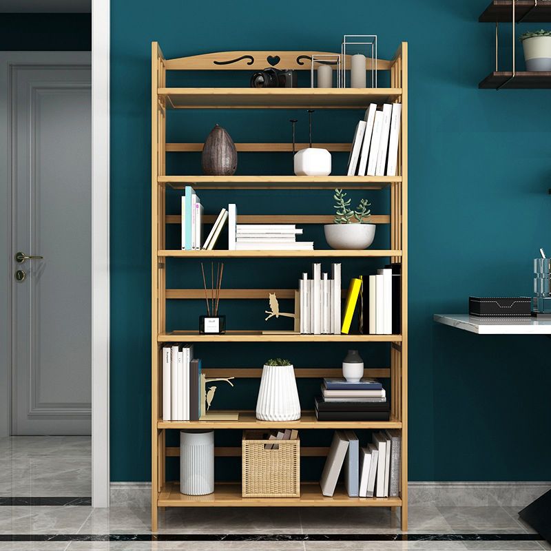 Contemporary Brown Bamboo Shelf Bookcase Open Bookcase for Study Room Clearhalo 'Bookcases' 'furn' 'furn_bookcases' 'Furniture' 'Office Furniture' 1200x1200_bbd958dc-e915-4203-b43c-5706287f6a85