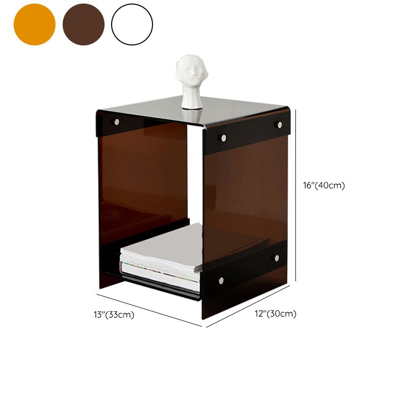 グラムアクセントサイドテーブルアクリル長方形のリビングルームソファサイドアクセントテーブル