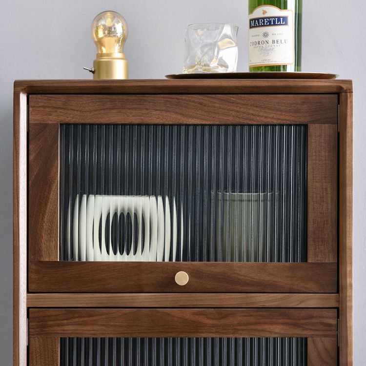 43.7" Tall 2-Drawer & 2-Door Cabinet Pine Wood Glass Paned Chest Clearhalo 'Cabinets & Chests' 'cabinets_chests' 'furn' 'furn_cabinets_chests' 'Furniture' 'Living Room Furniture' 1200x1200_bbdae5ce-f1cb-4486-b0d2-52315d4479d4