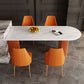 Metal Traditional Luxury Dining Table Free Form Sintered Stone Table with Double Pedestal Clearhalo 'Dining Tables & Seating' 'Dining Tables' 'dining_table' 'furn' 'furn_dining_table' 'Furniture' 'furniture_dining_table' 'Kitchen & Dining Furniture' 'kitchen' 'kitchen_dining_table' 1200x1200_bbdd1b37-600a-4de8-b2c7-b5bf0a383466