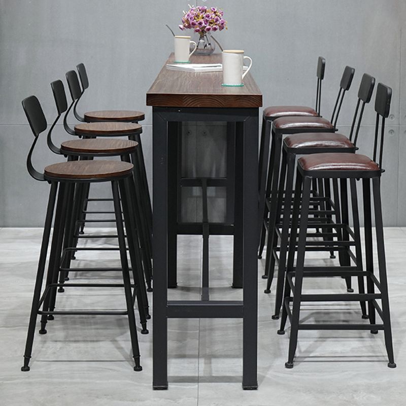 Modern Bar Dining Table Rectangle Bar Solid Wood Table in Brown Clearhalo 'Bar Furniture' 'Bar Tables' 'bar_tables' 'furn' 'furn_bar_tables' 'Furniture' 'Kitchen & Dining Furniture' 1200x1200_bbdd83c7-4d26-478c-9c78-68f57c2c75e9