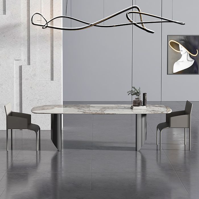 Designer Style 1/2/3 Pieces Dining Set Sintered Stone Dining Table with Leather Chairs Clearhalo 'Dining Room Sets' 'Dining Tables & Seating' 'dining_room_set' 'furn' 'furn_dining_room_set' 'Furniture' 'furniture_dining_room_set' 'Kitchen & Dining Furniture' 1200x1200_bbdda057-ec95-4618-af1c-8b82560b3eed