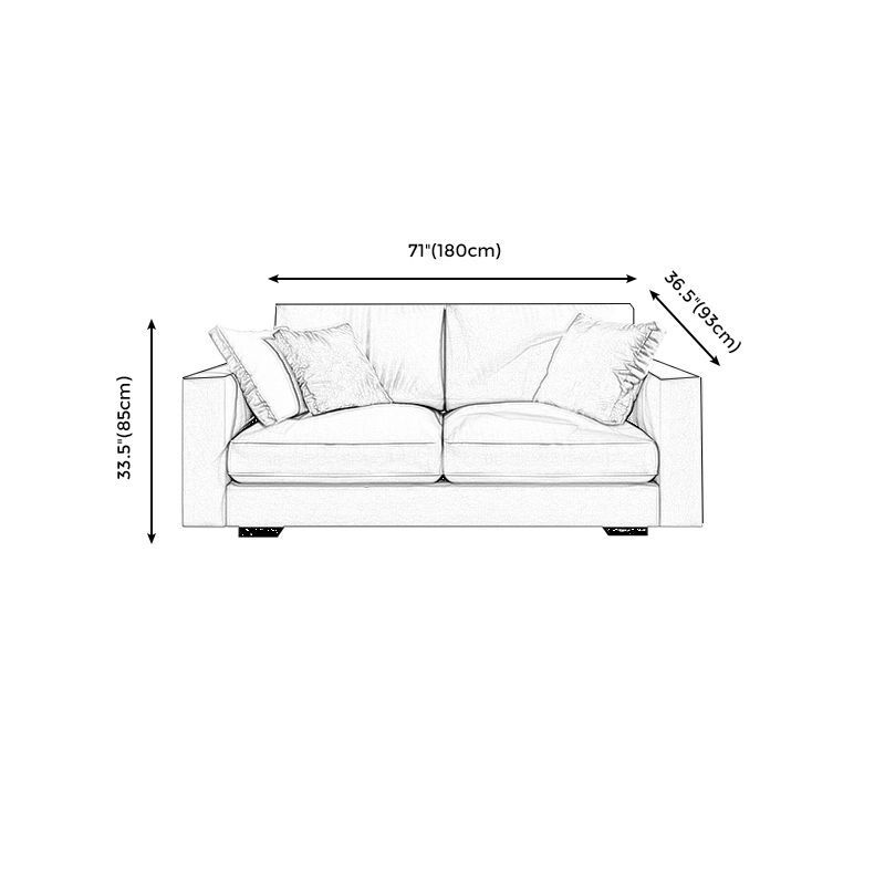 Scandinavian Standard Sofa with Multiple Cushion Seat 33.46"High Square Arm Sofa Clearhalo 'furn' 'furn_sofas' 'Furniture' 'furniture_sofas' 'kitchen' 'kitchen_sofas' 'Living Room Furniture' 'Sofa' 'sofas' 1200x1200_bbddd75e-5a0e-497d-81f0-c8ef7934ccac