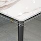 Metal and Slate Table Glam Style Simple Home Rectangular Dining Table