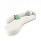Nordic Stationary Living Room Tuxedo Arm White Curved Sofa Chaise