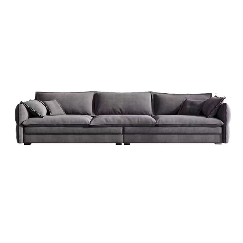 Contemporary Cushions Sofa & Chaise Loose Back Flared Arm Sofa