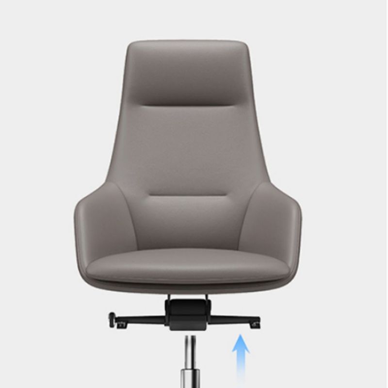 Fixed Arms Modern Desk Chair No Distressing Leather Ergonomic Office Chair with Wheels Clearhalo 'furn' 'furn_office_chair' 'Furniture' 'Office Chairs' 'Office Furniture' 'office_chair' 1200x1200_bbe0f1ae-be6d-4a42-8d23-187d9da6af45