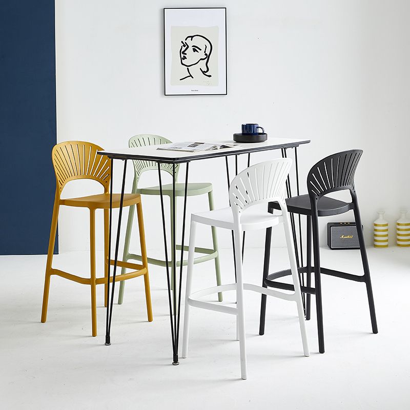 Nordic Plastic Stackable Counter Stools Macron Colorful Indoor Bar Stool with Plastic Seat Clearhalo 'Bar Furniture' 'Bar Stools' 'bar_stools' 'furn' 'furn_bar_stools' 'furniture_bar_stools' 'Kitchen & Dining Furniture' 'kitchen&dining_furn' 'kitchen' 'kitchen_furn' Furniture' 1200x1200_bbe14f4f-3fdb-4d9f-a7d6-aaa7ade35f3d