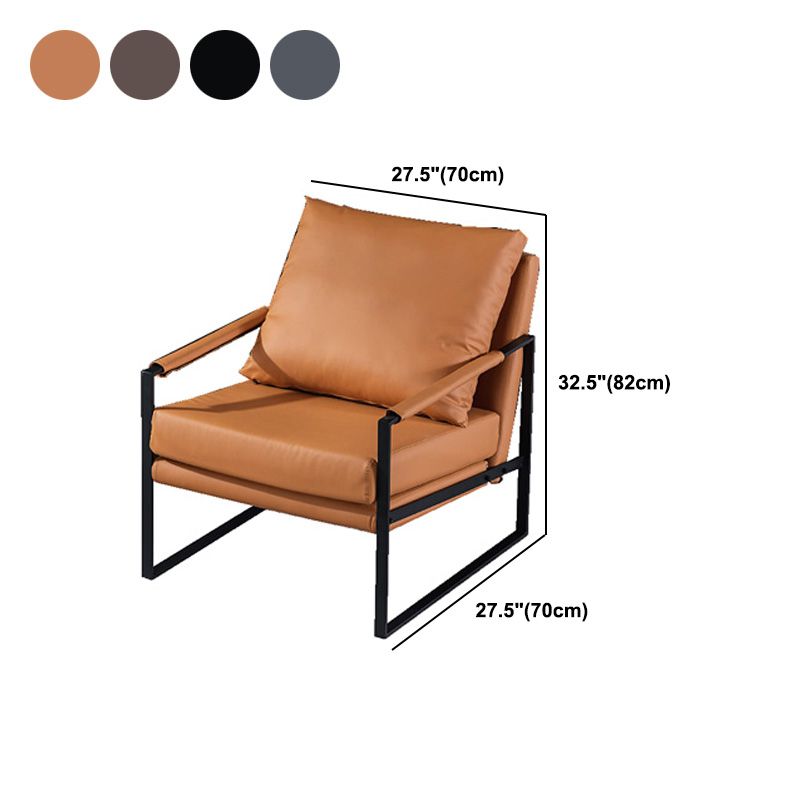 Sofá de brazo cuadrado de cuero moderno de mediados de siglo 32.2 "H para sala de estar