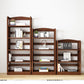 Rubber Wood Modern Bookcase Open Shelf Rectangular Bookcase for Study 11"W