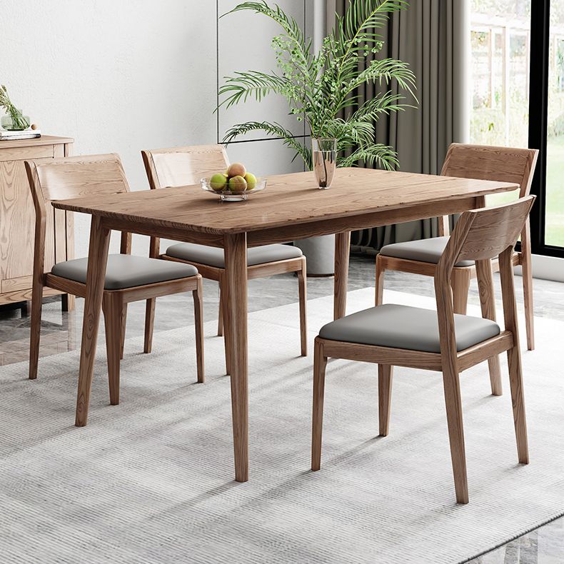 Rectangle Wood in Brown Dining Table Modern Ash Table with 4 Legs for Restaurant Clearhalo ' dining_table' 'Dining Tables & Seating' 'Dining Tables' 'furn' 'furn_dining_table' 'Furniture' 'furniture_dining_table' 'Kitchen & Dining Furniture' 'kitchen&dining_furn' 'kitchen' 'kitchen_dining_table' 1200x1200_bbe88a67-7024-47e9-a3a9-666c336c84c1