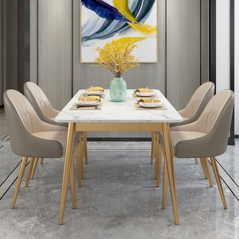 Mesa de comedor de piedra rectangular moderna 1/2/5 piezas de comedor juego para comedor