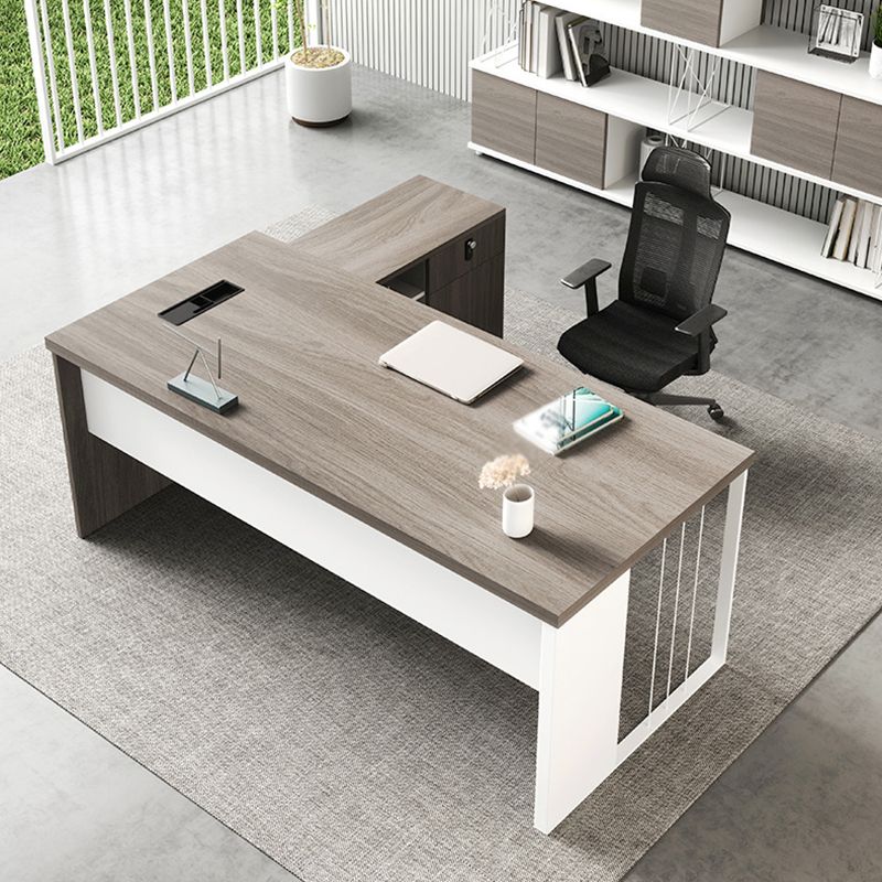 Rectangular and L-Shape Computer Desk Contemporary Manufactured Wood Desktop Desk Clearhalo 'furn' 'furn_office_desk' 'Furniture' 'furniture_office_desk' 'Office Desks' 'Office Furniture' 'office_desk' 1200x1200_bbe963a2-5c9f-4a57-8dd3-8339c50f5d72