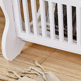 Contemporary Round & Rectangular End Table in White with Storage