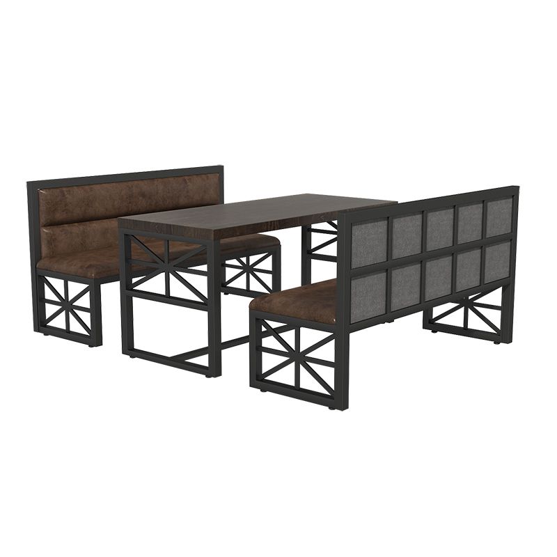Industrial Solid Wood Dining Table Brown Rectangle Table with Black Frame for Dinning Room Clearhalo ' dining_table' 'Dining Tables & Seating' 'Dining Tables' 'furn' 'furn_dining_table' 'Furniture' 'furniture_dining_table' 'Kitchen & Dining Furniture' 'kitchen&dining_furn' 'kitchen' 'kitchen_dining_table' 1200x1200_bbeaac60-c089-4a26-bb8e-47cf953fbfd2