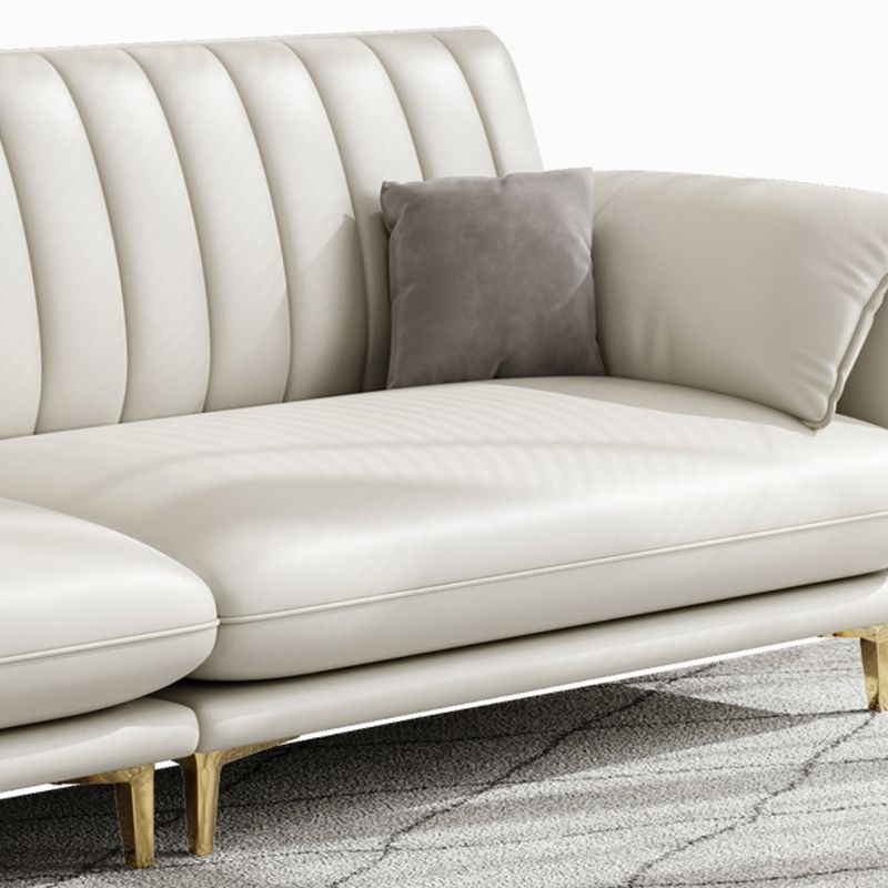 Stain-Resistant Faux Leather Sofa Cream Living Room Settee with Cushions Clearhalo 'furn' 'furn_sofas' 'Furniture' 'furniture_sofas' 'Living Room Furniture' 'Sofa' 'sofas' 1200x1200_bbeab6c0-29b1-46ca-be7a-b33526fd0942