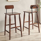 Indoor Solid Wood Bar Stool Low Back Bar Stool with Footrest