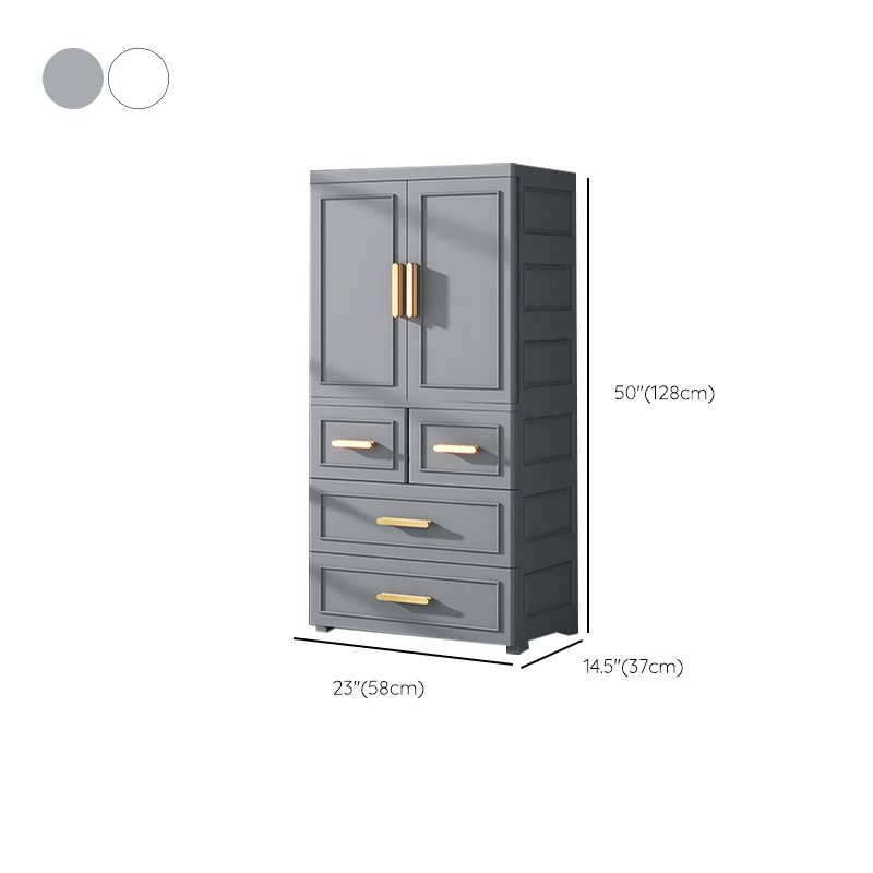Hinged Wardrobe Cabinet Modern Plastic Storage Cabinet for Bedroom