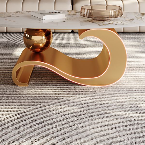 Stainless Steel Abstract Base Cocktail Table Oval Slate Top Coffee Table Clearhalo 'Coffee & Accent Tables' 'Coffee Tables' 'coffee_tables' 'furn' 'furn_coffee_tables' 'Furniture' 'Living Room Furniture' 1200x1200_bbebd896-026d-4b3e-b465-34227f91e80c
