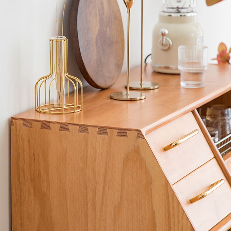 16.5 "w√ó38.6" hサイドボードアンティーク仕上げガラスドア付き木製ダイニングサーバー