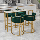 Round Stone Bistro Set 1/2/3/5 pièces Glam Glam Gold Base Table and Tabourettes