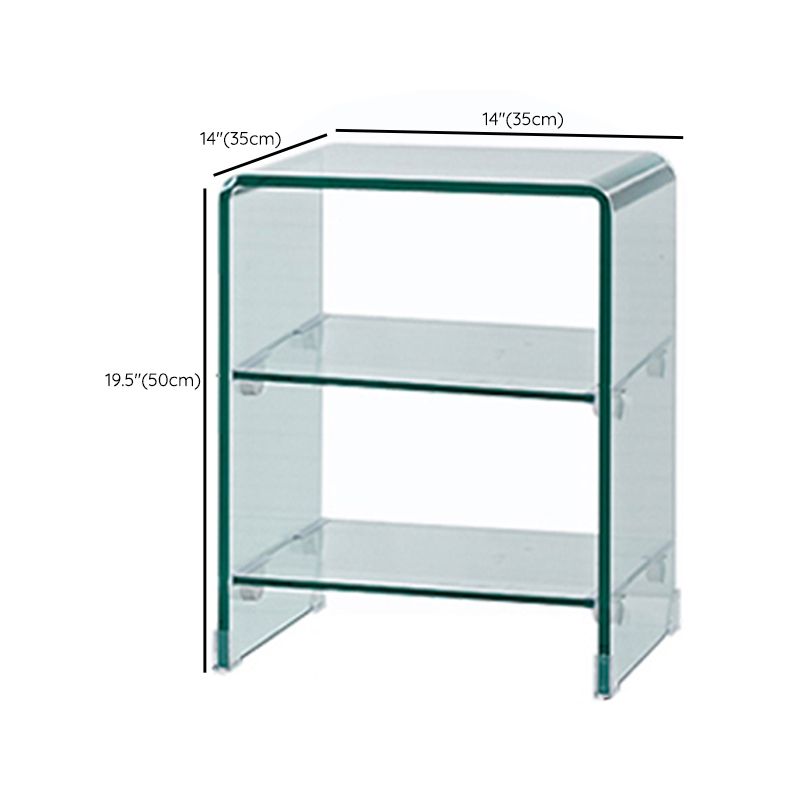 Moderno tavolo da tavolo da tavolo laterale in vetro quadrato in vetro per soggiorno