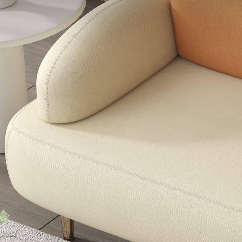 Modern Curved 4 Metal Legs Sofa Faux Leather Recessed Arm Sofa Clearhalo 'furn' 'furn_sofas' 'Furniture' 'furniture_sofas' 'kitchen' 'kitchen_sofas' 'Living Room Furniture' 'Sofa' 'sofas' 1200x1200_bbf555f3-cecf-4ad2-baa5-5b30fcd40c50