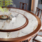Round Tradition Dining Table for Home Stone Top Dinette Table with Rubberwood Base Clearhalo 'Dining Tables & Seating' 'Dining Tables' 'dining_table' 'furn' 'furn_dining_table' 'Furniture' 'Kitchen & Dining Furniture' 1200x1200_bbf6491c-b1b1-4123-ba91-fae4b1c3c71d