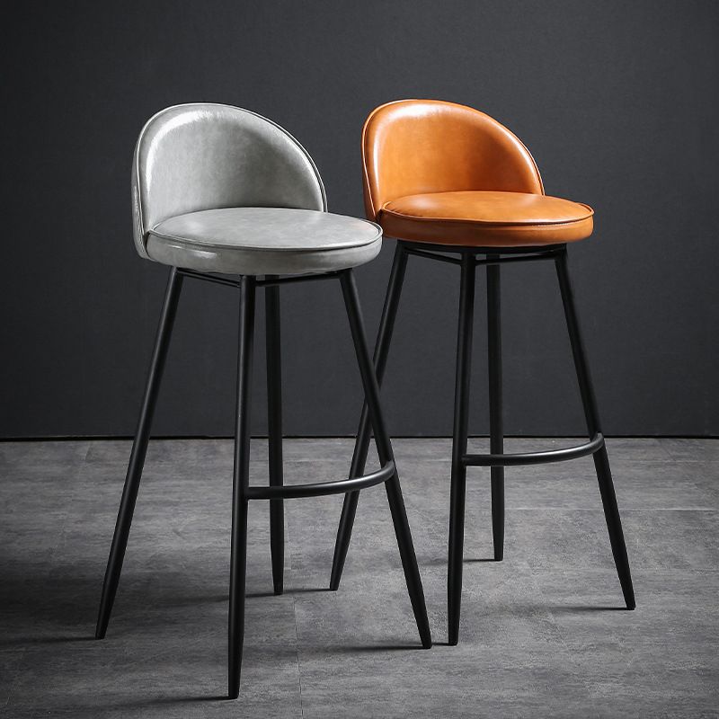 Contemporary Restaurant Footrest Stool Matte Finish Leather Barstool Clearhalo 'Bar Furniture' 'Bar Stools' 'bar_stools' 'furn' 'furn_bar_stools' 'Furniture' 'furniture_bar_stools' 'Kitchen & Dining Furniture' 1200x1200_bbf690ad-c481-439b-a6ff-929d3fa8d1db