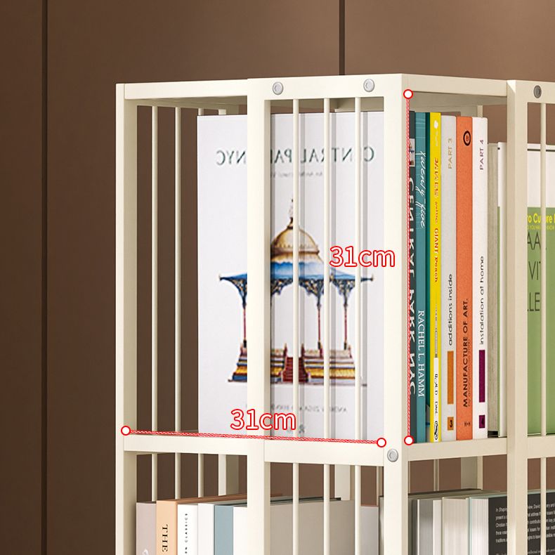 Steel Beige Shelf Bookcase 13.8" Wide Contemporary Bookshelf for Home Office Clearhalo 'Bookcases' 'furn' 'furn_bookcases' 'Furniture' 'Office Furniture' 1200x1200_bbf6c73d-3e87-4c23-ba96-f772c736457b