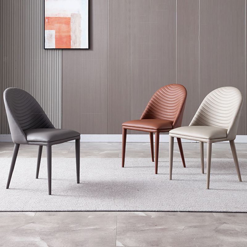 Faux Leather Armless Dining Chairs Upholstered Dining Room Chair Clearhalo 'Dining Chairs' 'Dining Tables & Seating' 'dining_chair' 'furn' 'furn_dining_chair' 'Furniture' 'Kitchen & Dining Furniture' 1200x1200_bbf79804-4274-448a-95e6-96b9939a9d7e