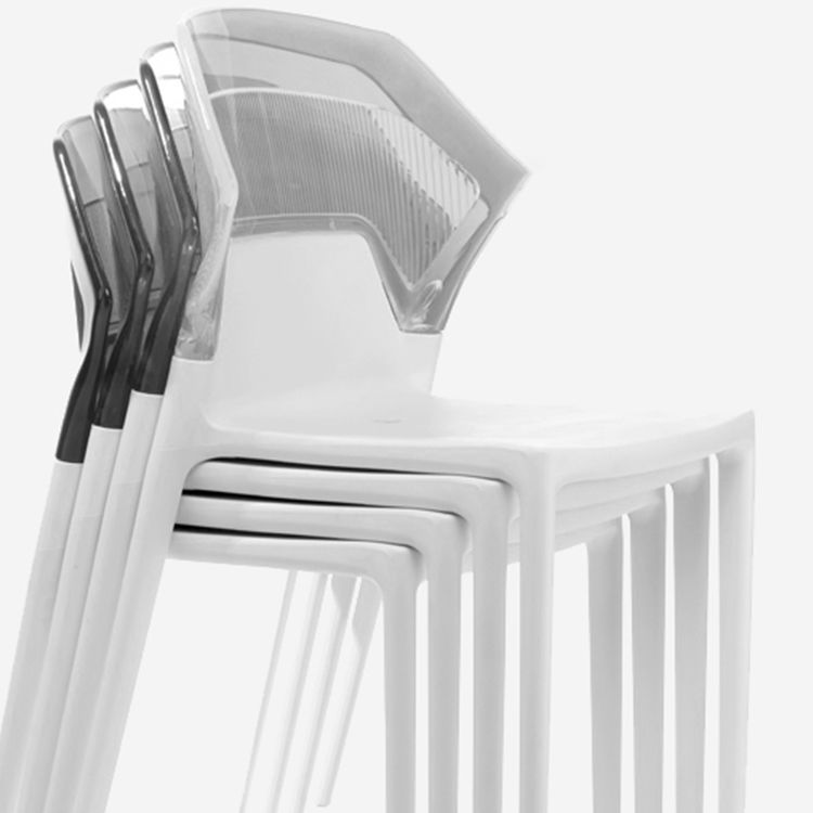 Moderne eetkamer wingback wingback armloze plastic stapel eetkamerstoel